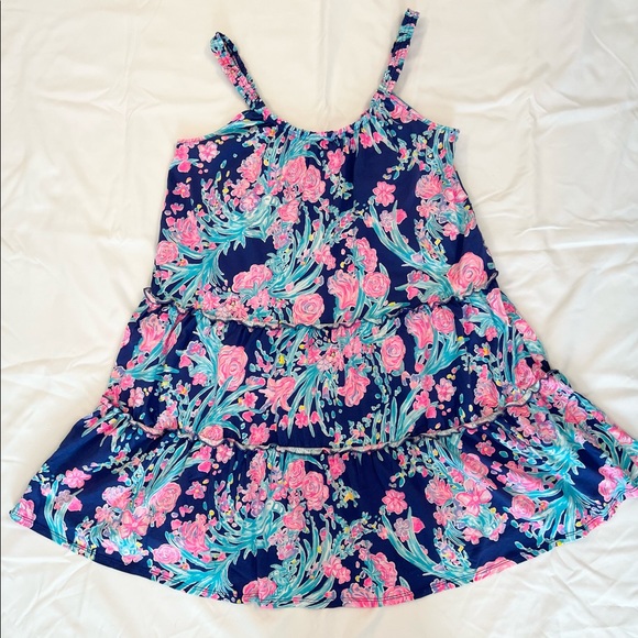 Lilly Pulitzer SMALL Loro Cotton Swing Dress in Corsica Blue Toucan Party - Picture 4 of 6